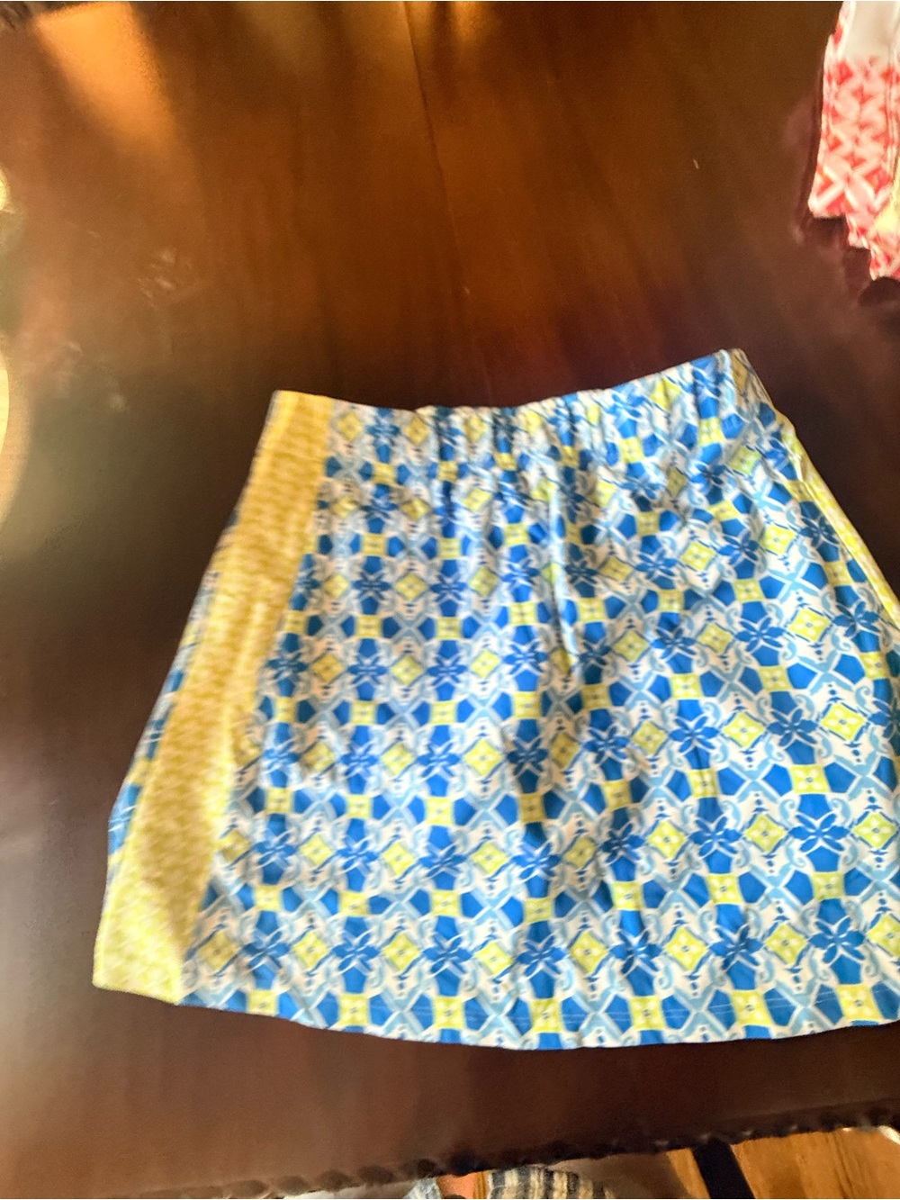 J.McLaughlin Lime Green Blue Skort. Stretch material. EUC Side zip pockets. M - Picture 10 of 11